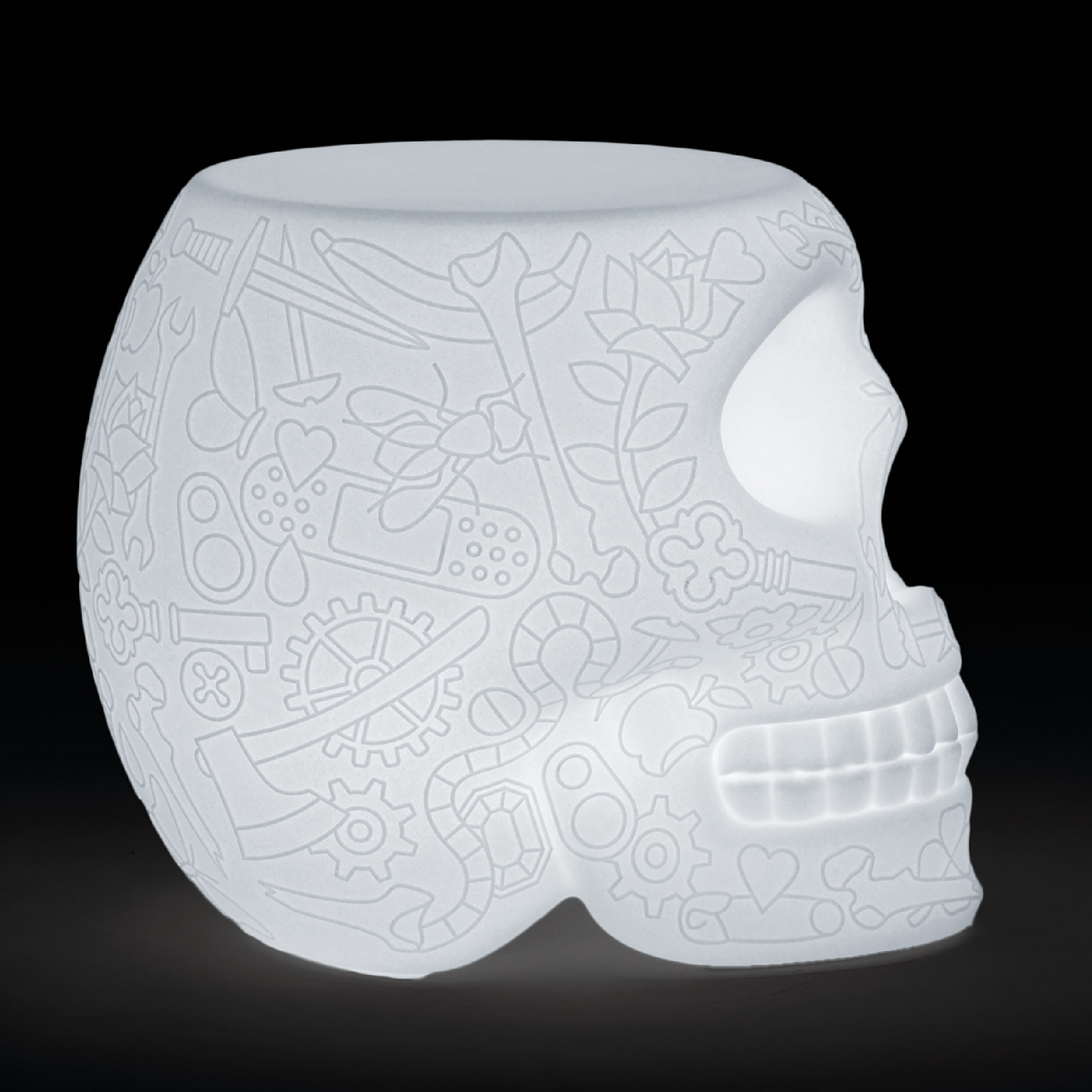 Skull Stool with Rechargeable LED Lamp | Oroa.com