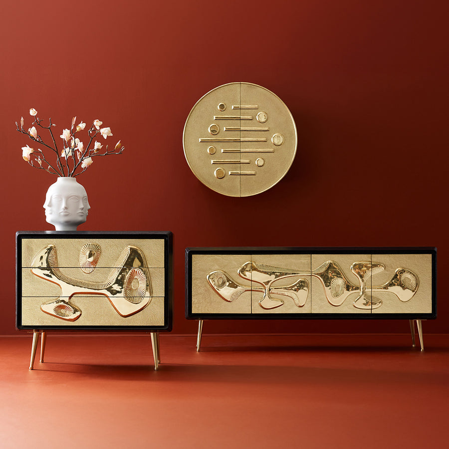 Hammered Brass 3-Drawer Chest | Oroa.com