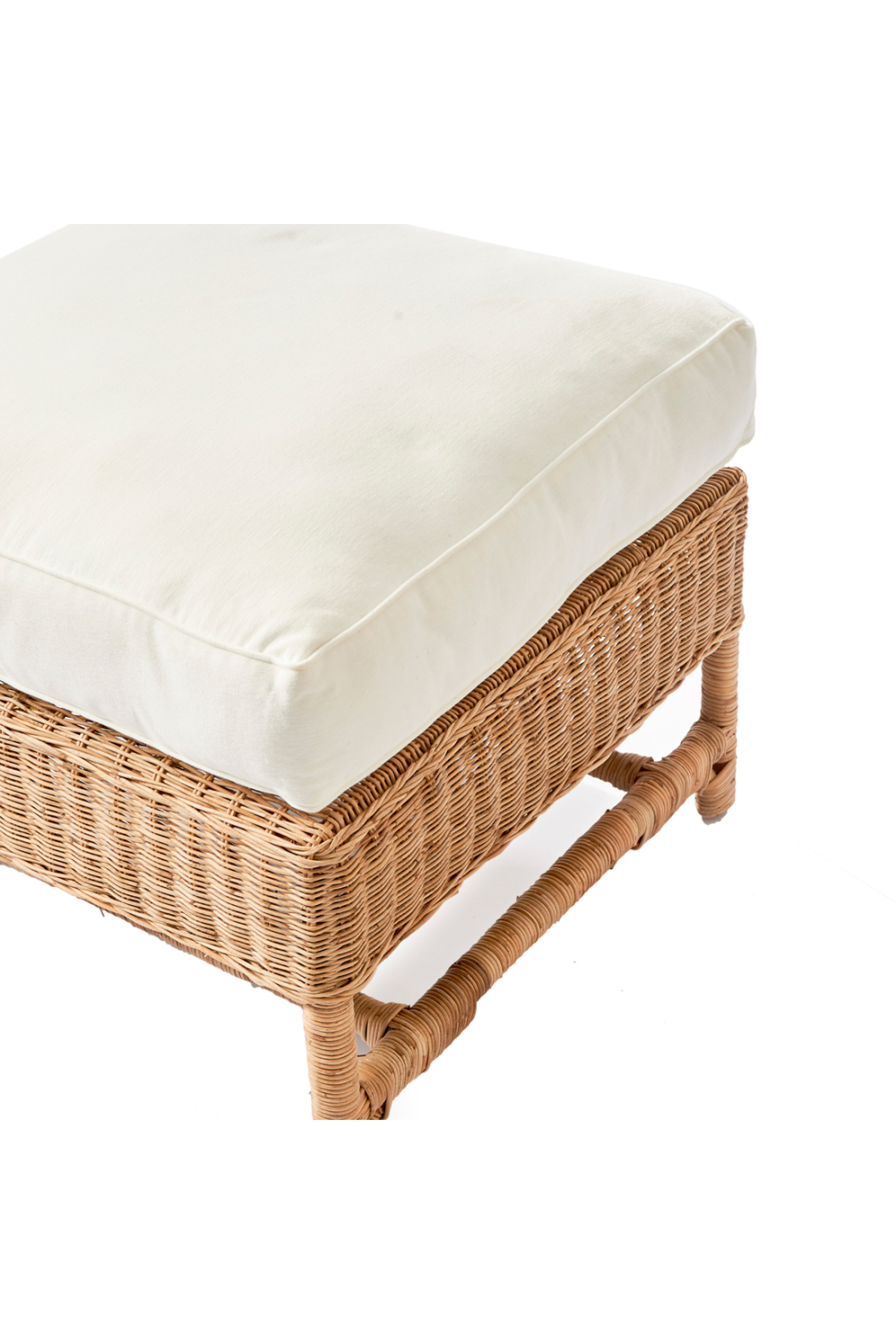 Cushioned Rattan Ottoman | Oroa.com