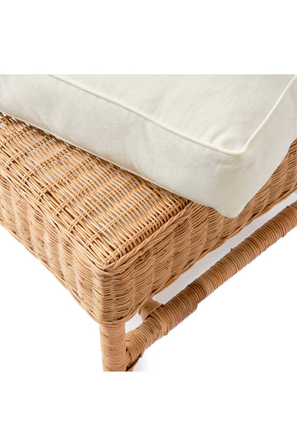 Cushioned Rattan Ottoman | Oroa.com