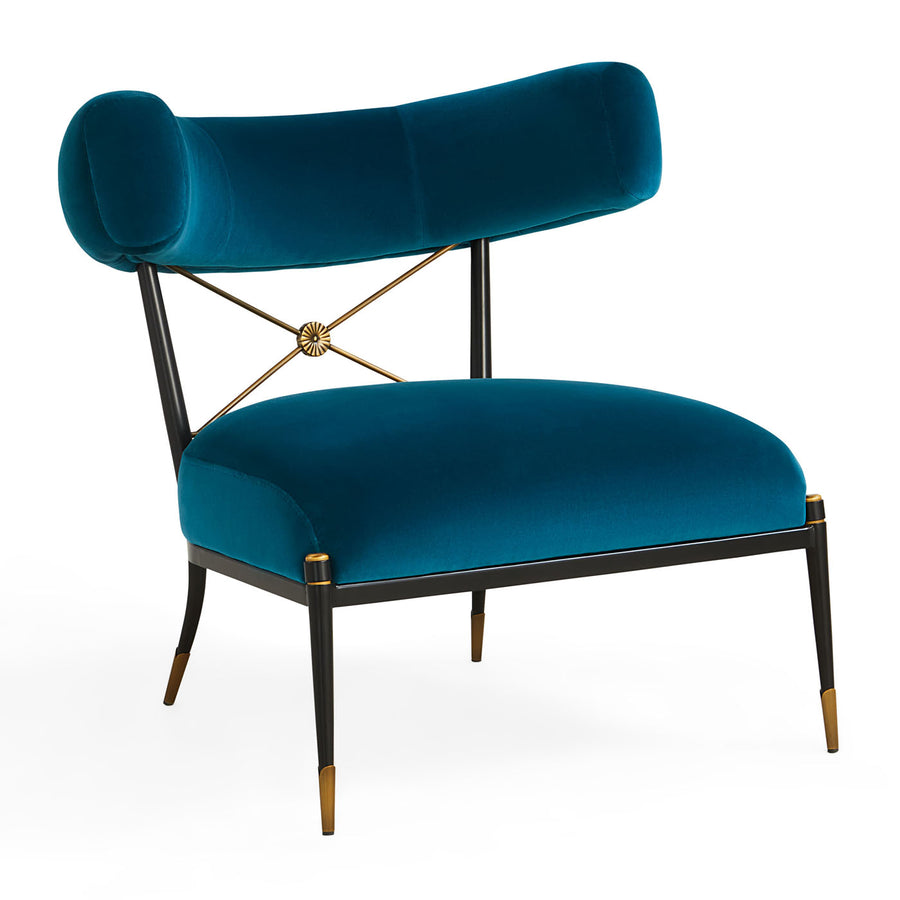 Velvet Klismos Lounge Chair | Oroa.com