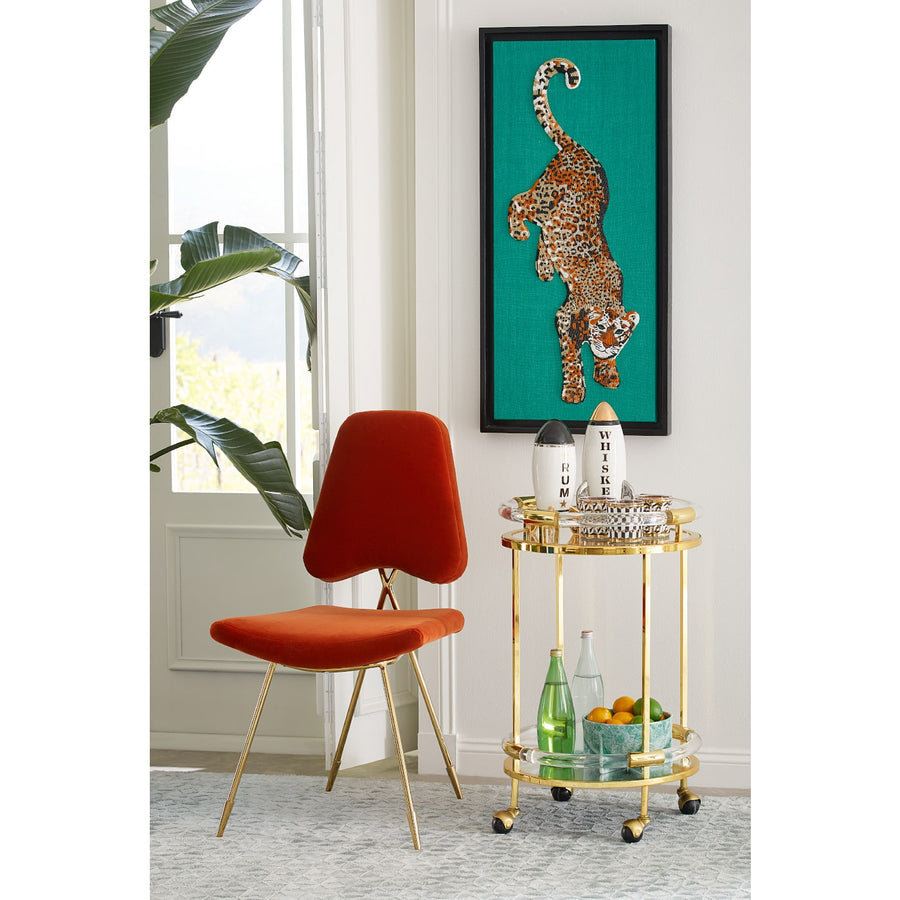Crisscross Brass Frame Dining Chair | Oroa.com