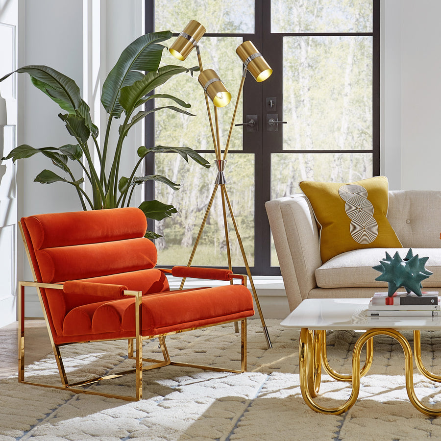 Channeled Velvet Lounge Chair | Oroa.com