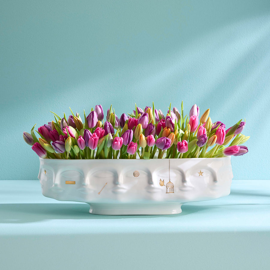 White Porcelain Gilded Long Bowl | Oroa.com