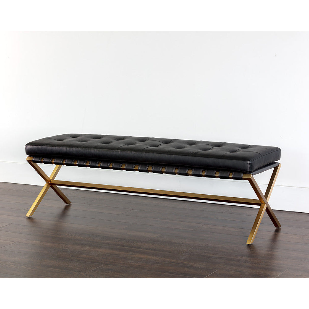 Modern European furniture - Button Tufted Leather Bench - www.oroa.com | Oroa.com