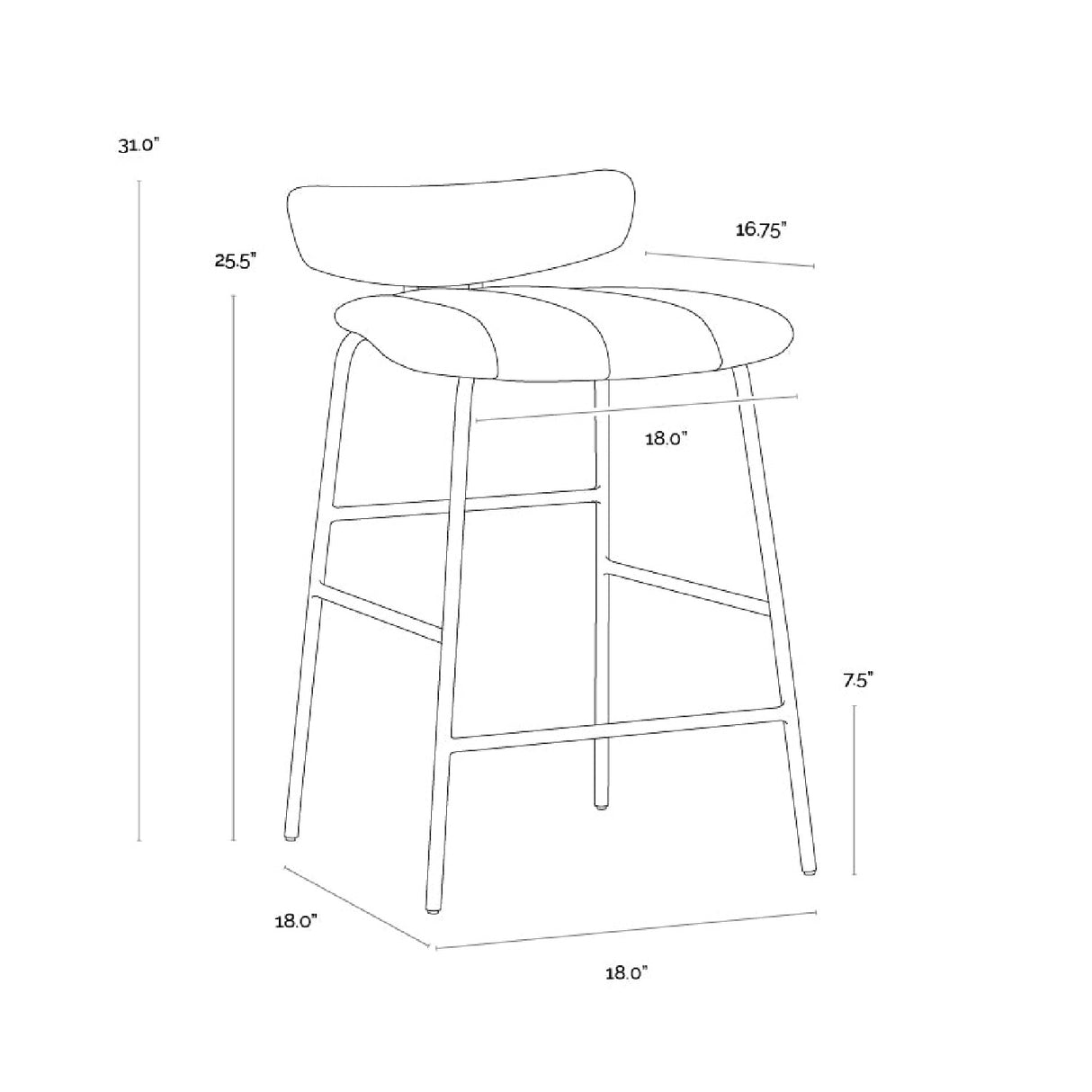 Modern European furniture - Leather Inspired Counter Stool - www.oroa.com | Oroa.com