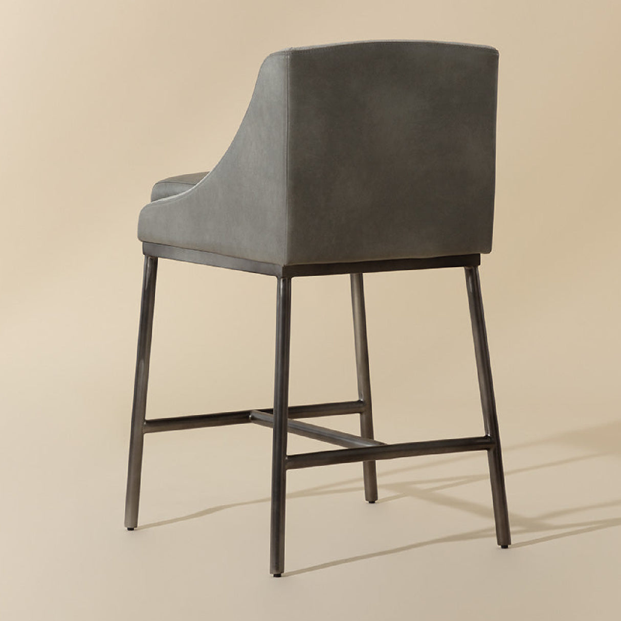 Modern European furniture - Gray Leather Seat Counter Stool - www.oroa.com | Oroa.com
