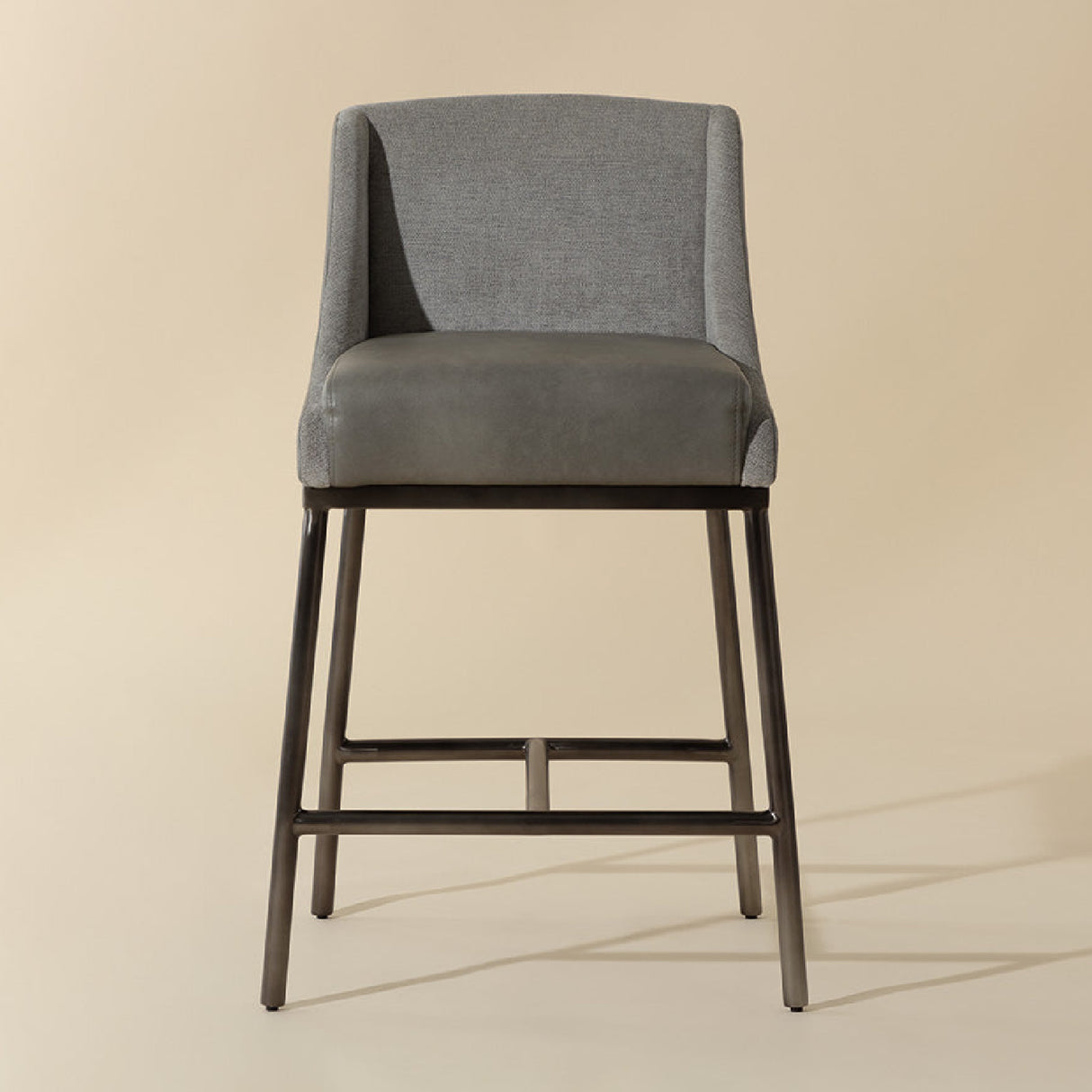 Modern European furniture - Gray Leather Seat Counter Stool - www.oroa.com | Oroa.com