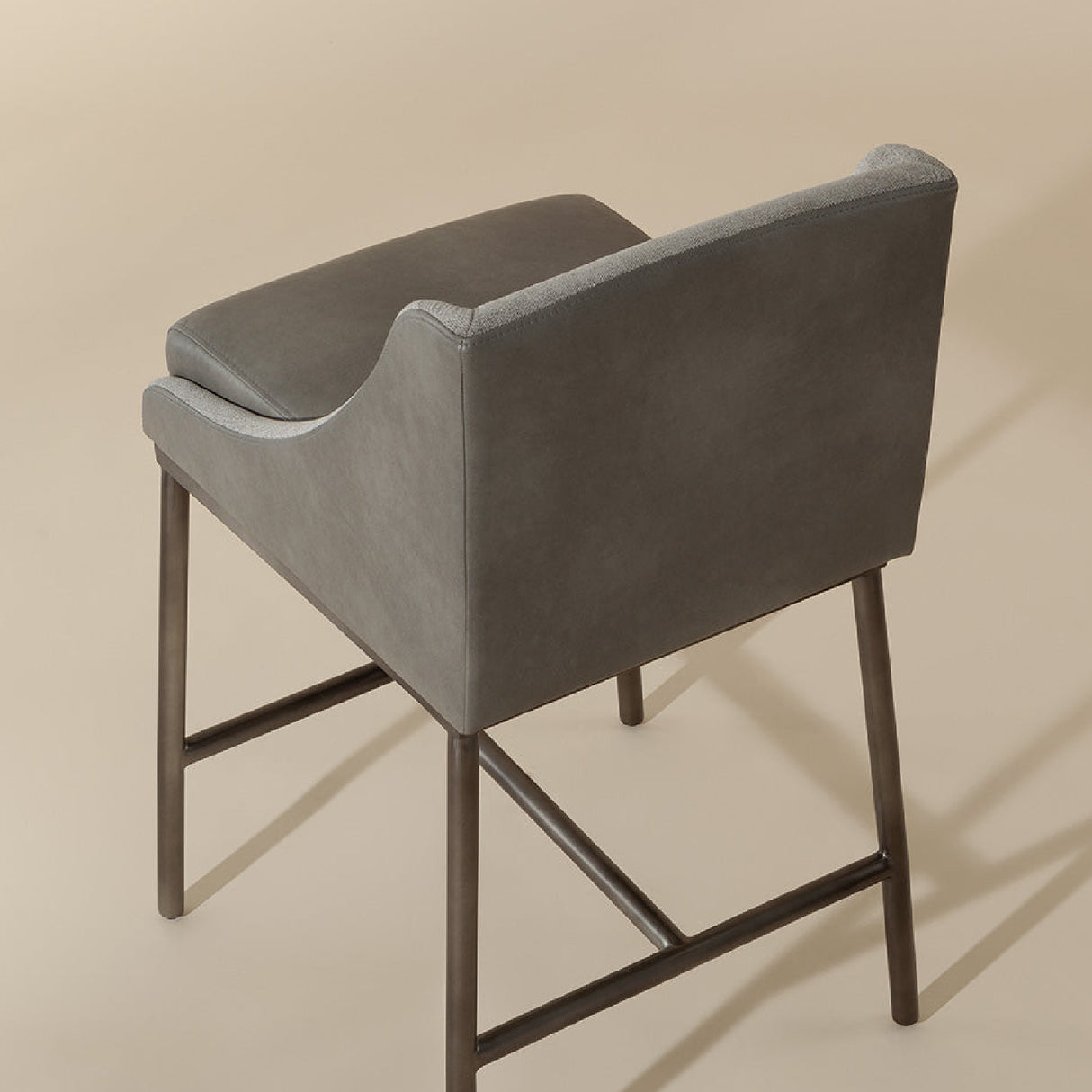Modern European furniture - Gray Leather Seat Counter Stool - www.oroa.com | Oroa.com