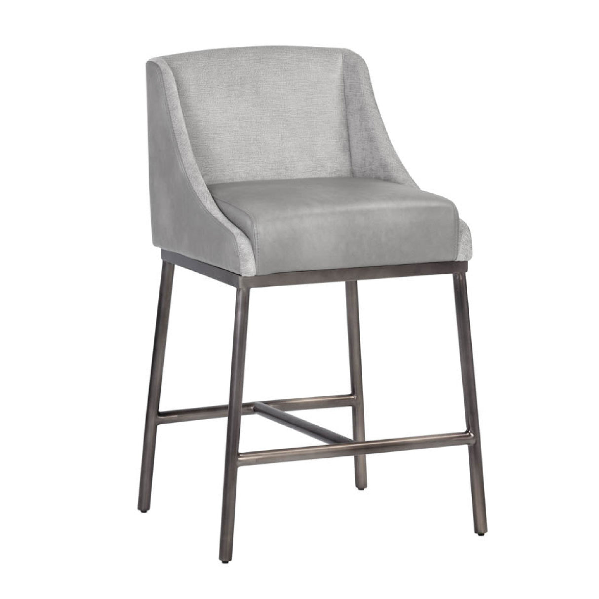 Modern European furniture - Gray Leather Seat Counter Stool - www.oroa.com | Oroa.com
