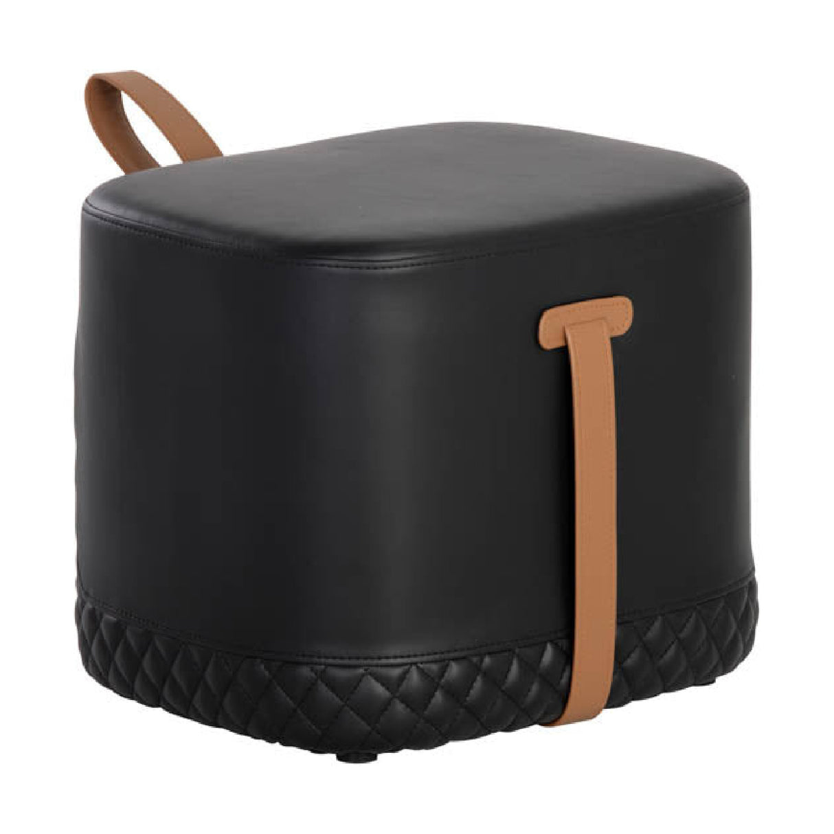 Modern European furniture - Black Leather-Inspired Ottoman - www.oroa.com | Oroa.com
