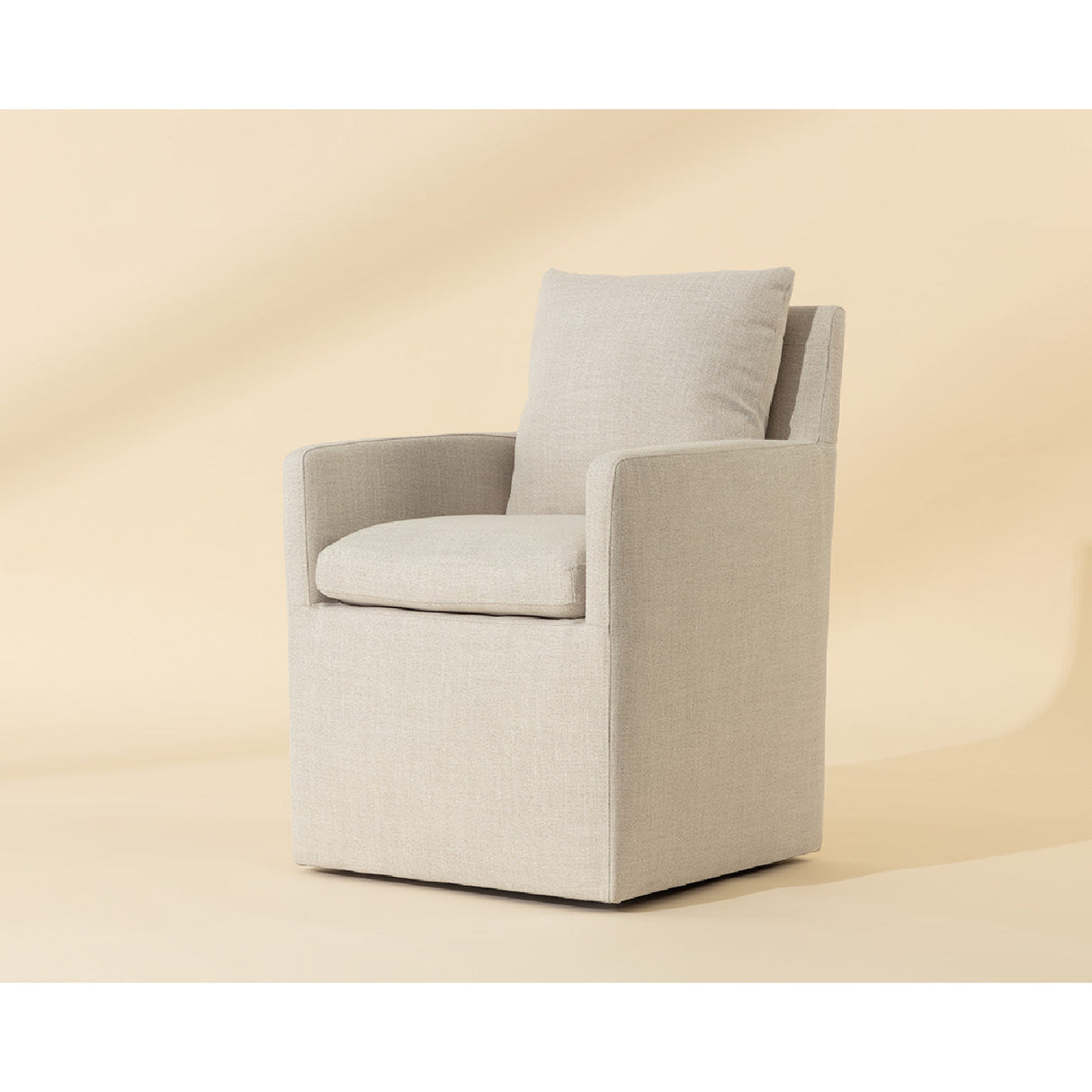 Modern European furniture - Linen Wheeled Dining Chair - www.oroa.com | Oroa.com