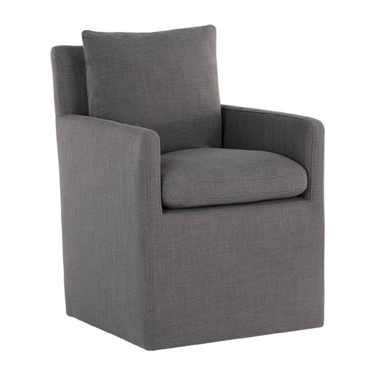 Modern European furniture - Linen Wheeled Dining Chair - www.oroa.com | Oroa.com