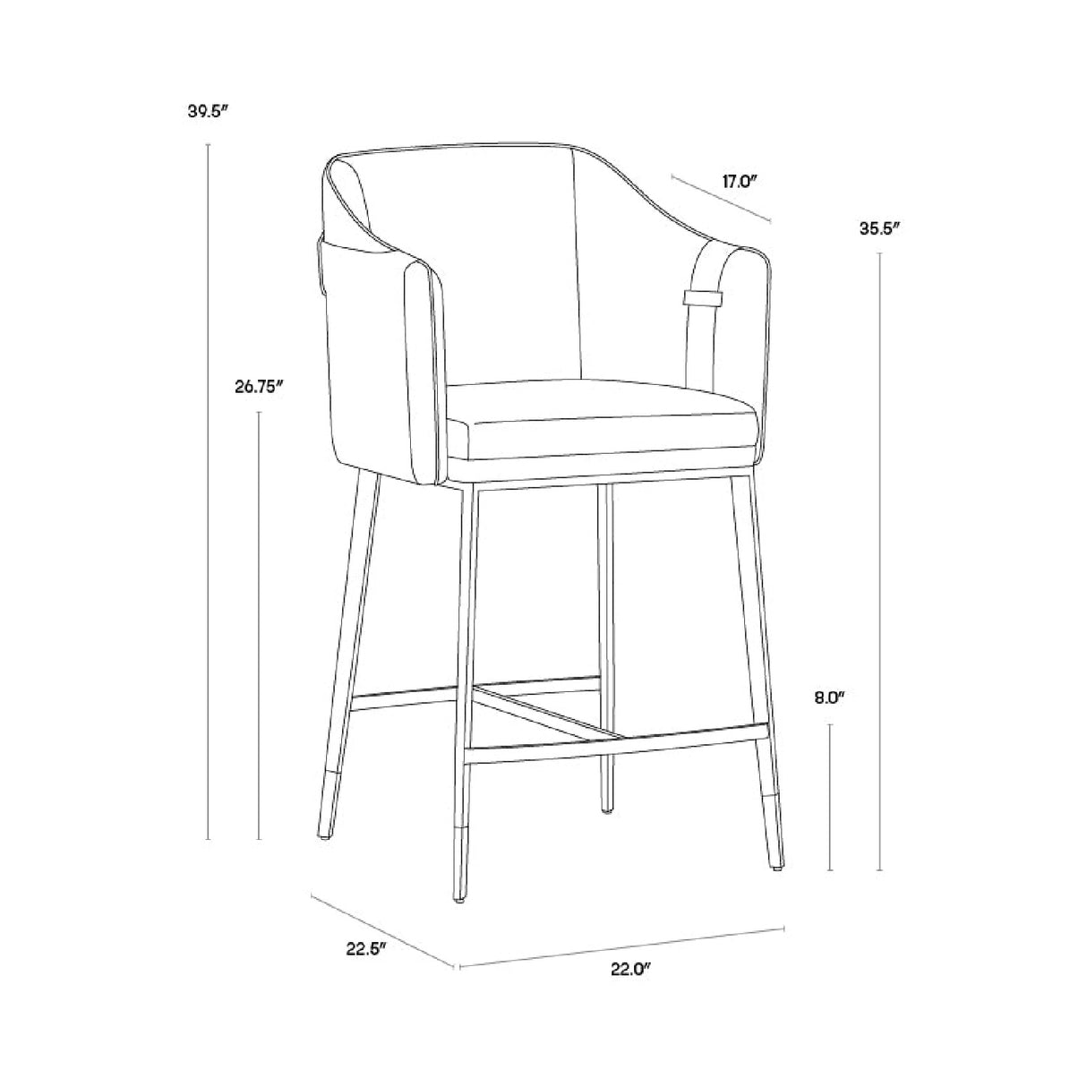Modern European furniture - Two-Toned Leather Counter Stool - www.oroa.com | Oroa.com