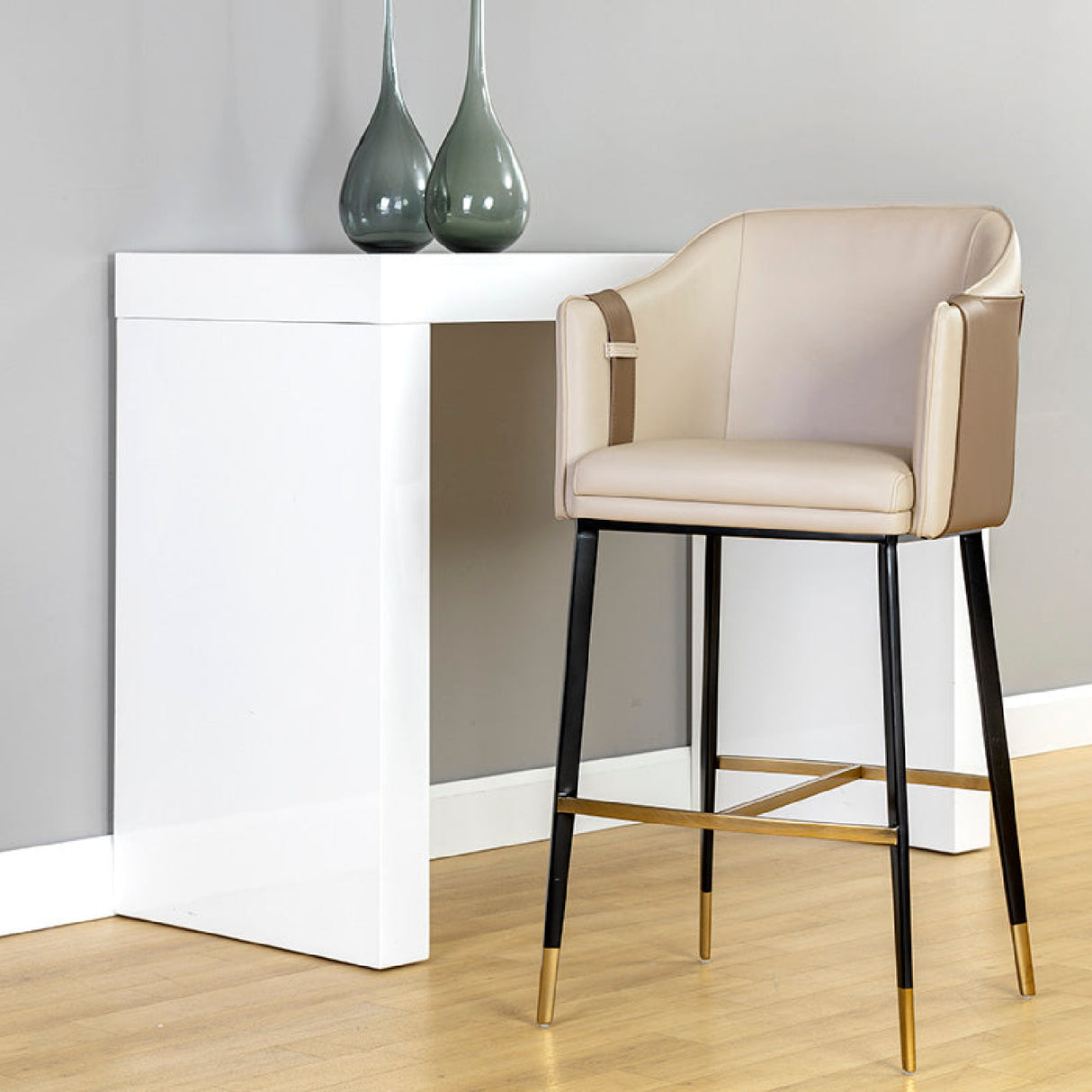 Modern European furniture - Two-Toned Leather Bar Stool - www.oroa.com | Oroa.com