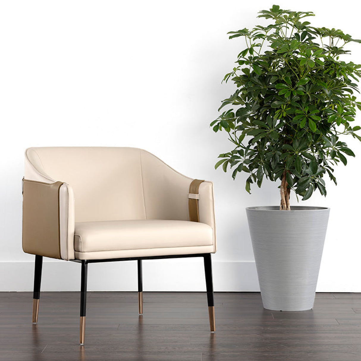 Modern European furniture - Two-Toned Leather Lounge Chair - www.oroa.com | Oroa.com