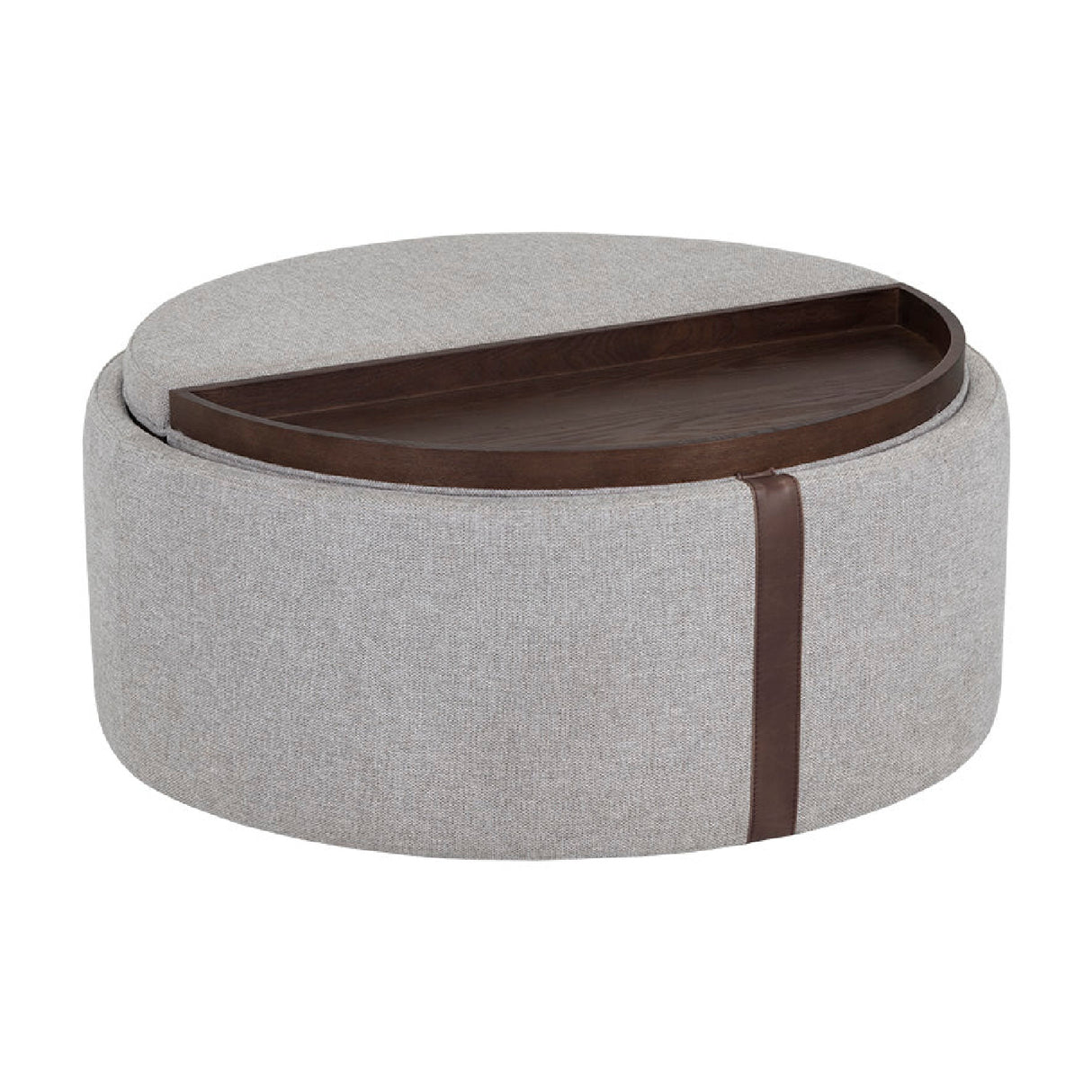 Modern European furniture - Round Leather Wheeled Storage Ottoman - www.oroa.com | Oroa.com