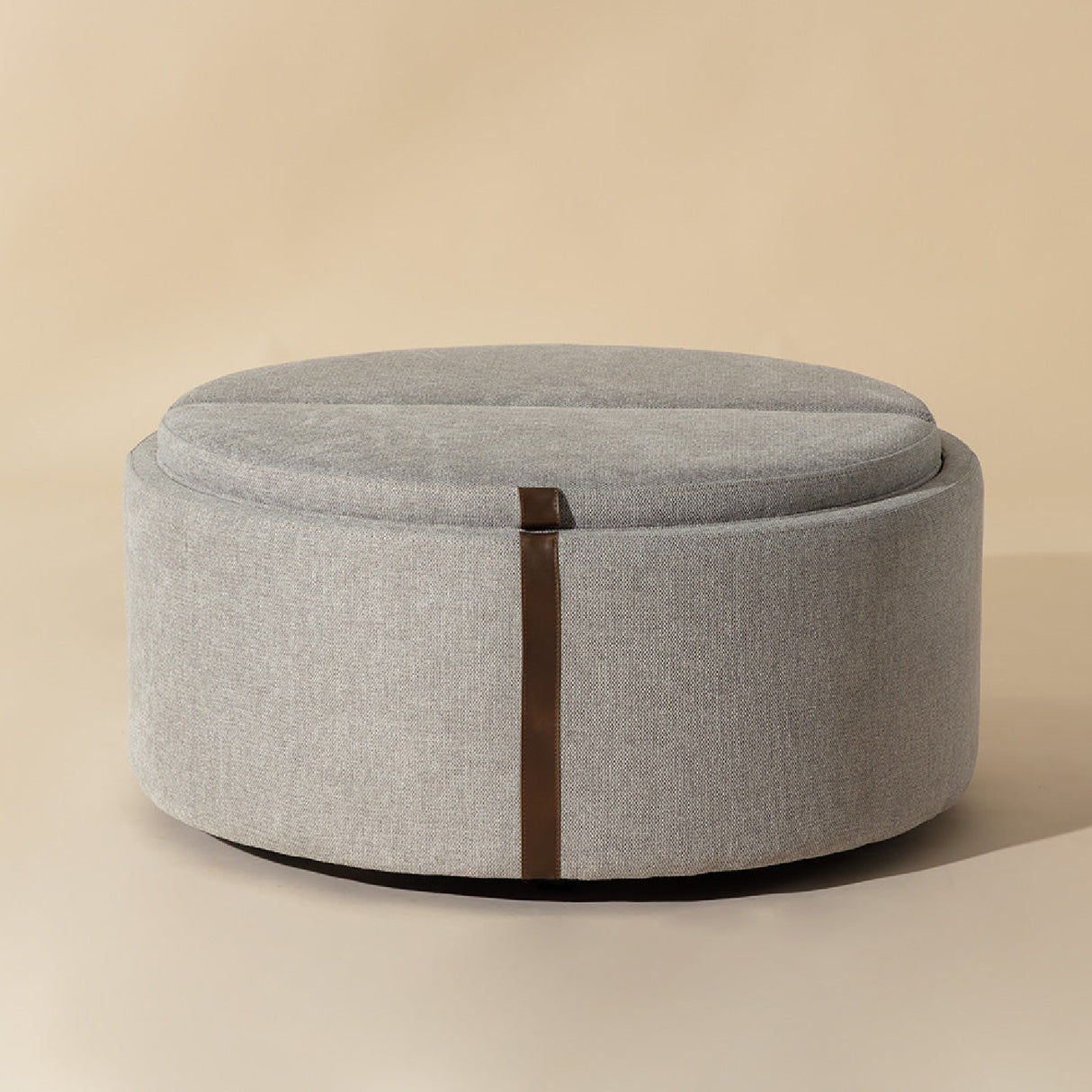 Modern European furniture - Round Leather Wheeled Storage Ottoman - www.oroa.com | Oroa.com