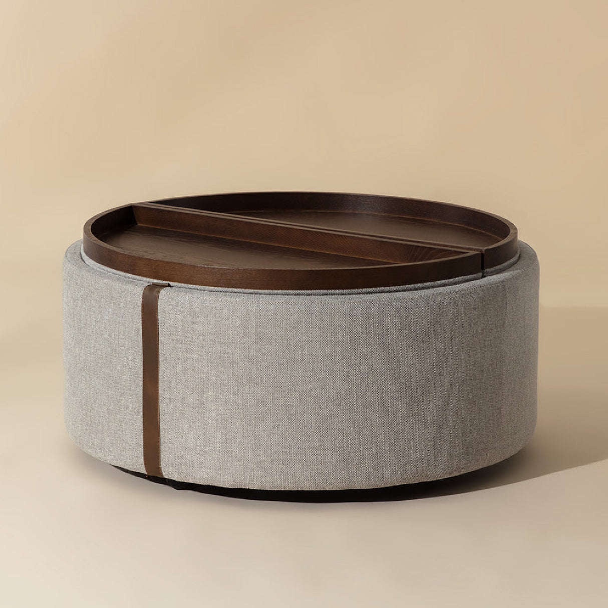Modern European furniture - Round Leather Wheeled Storage Ottoman - www.oroa.com | Oroa.com