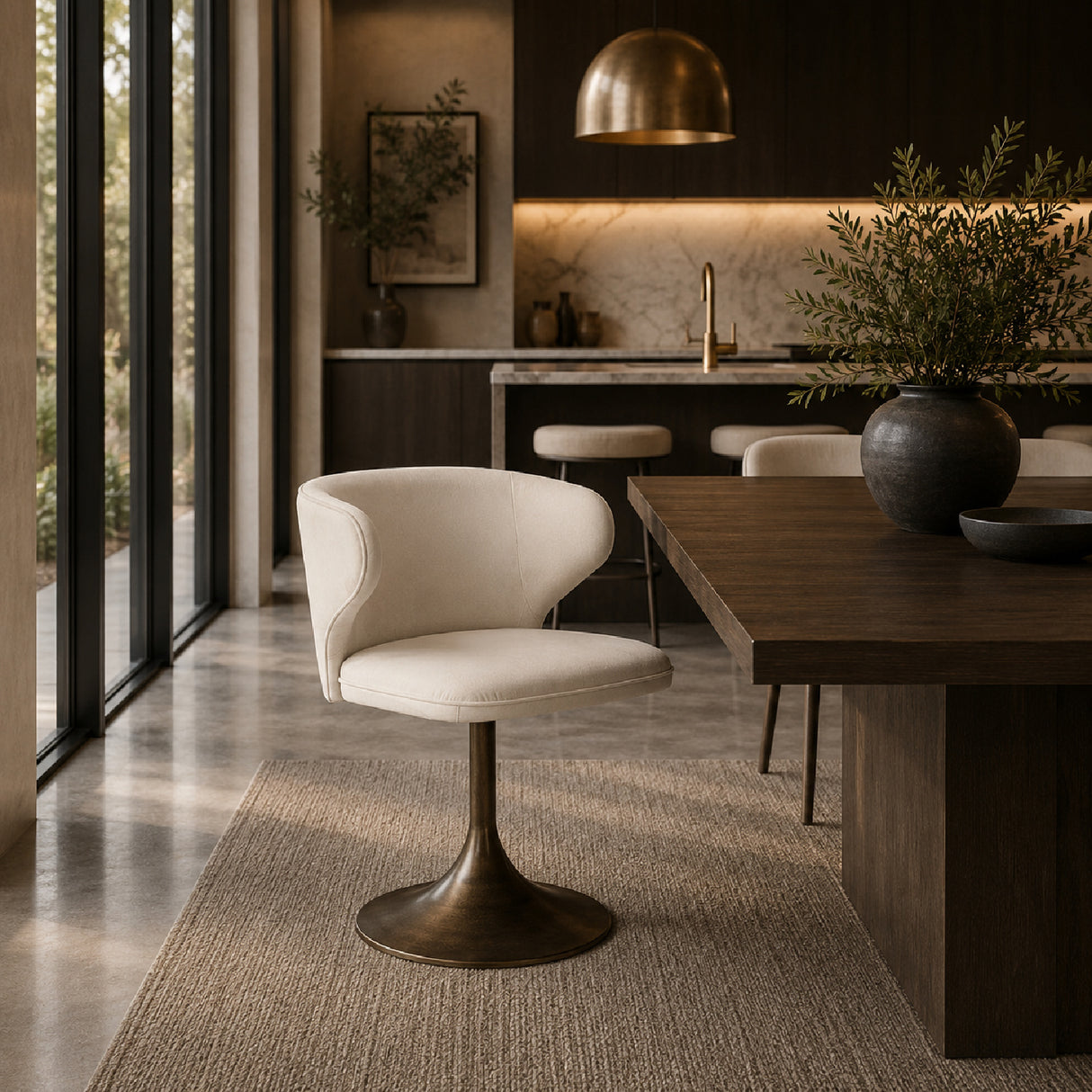 Modern European furniture - Pedestal Swivel Dining Chair - www.oroa.com | Oroa.com