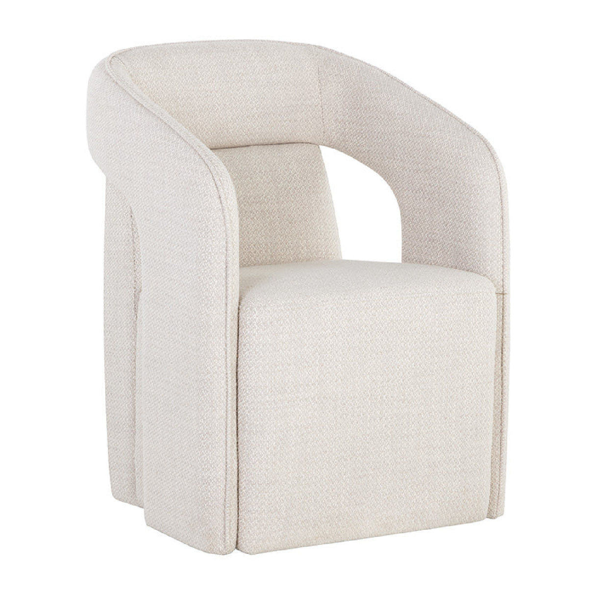 Modern European furniture - Fabric Upholstered Wheel Dining Armchair - www.oroa.com | Oroa.com