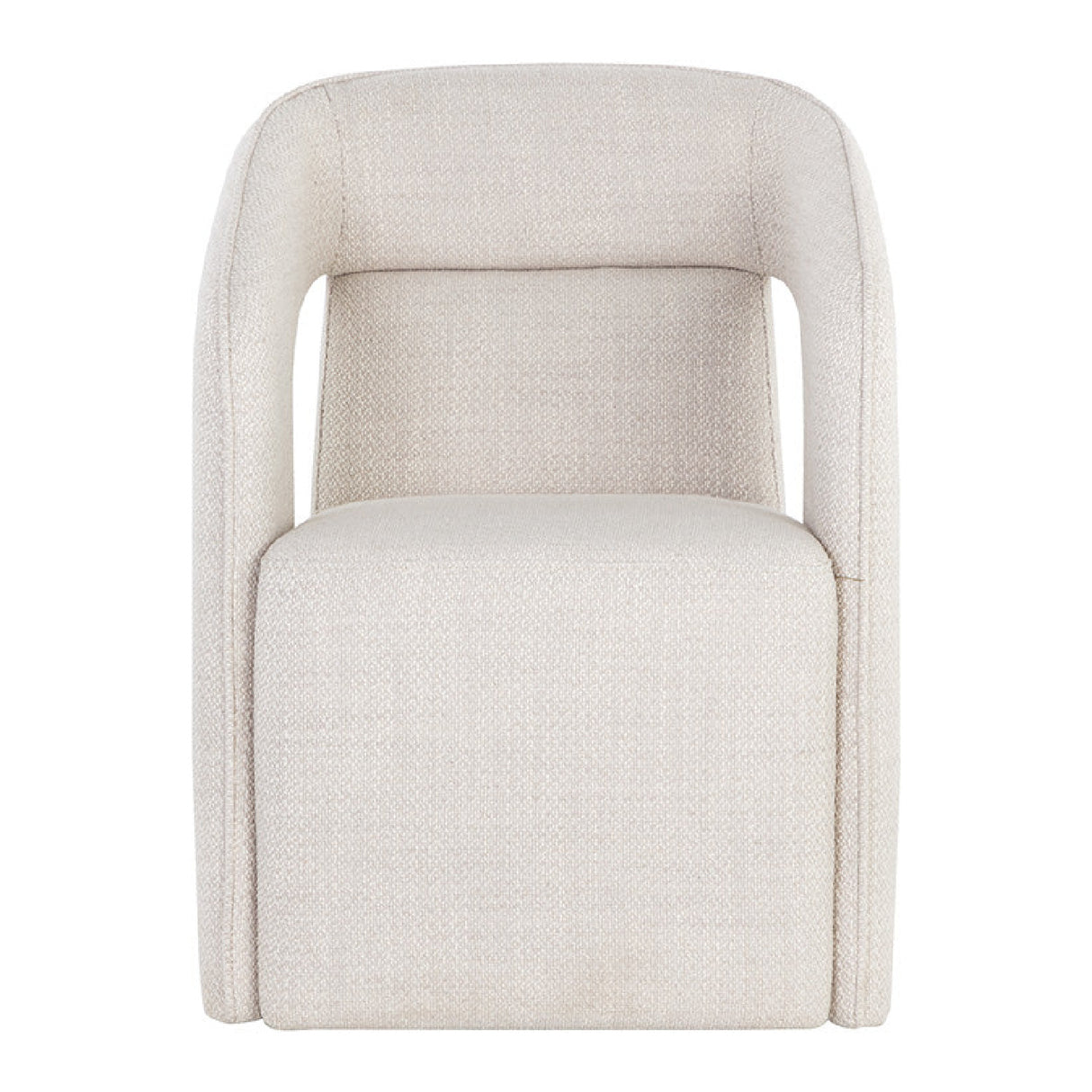 Modern European furniture - Fabric Upholstered Wheel Dining Armchair - www.oroa.com | Oroa.com