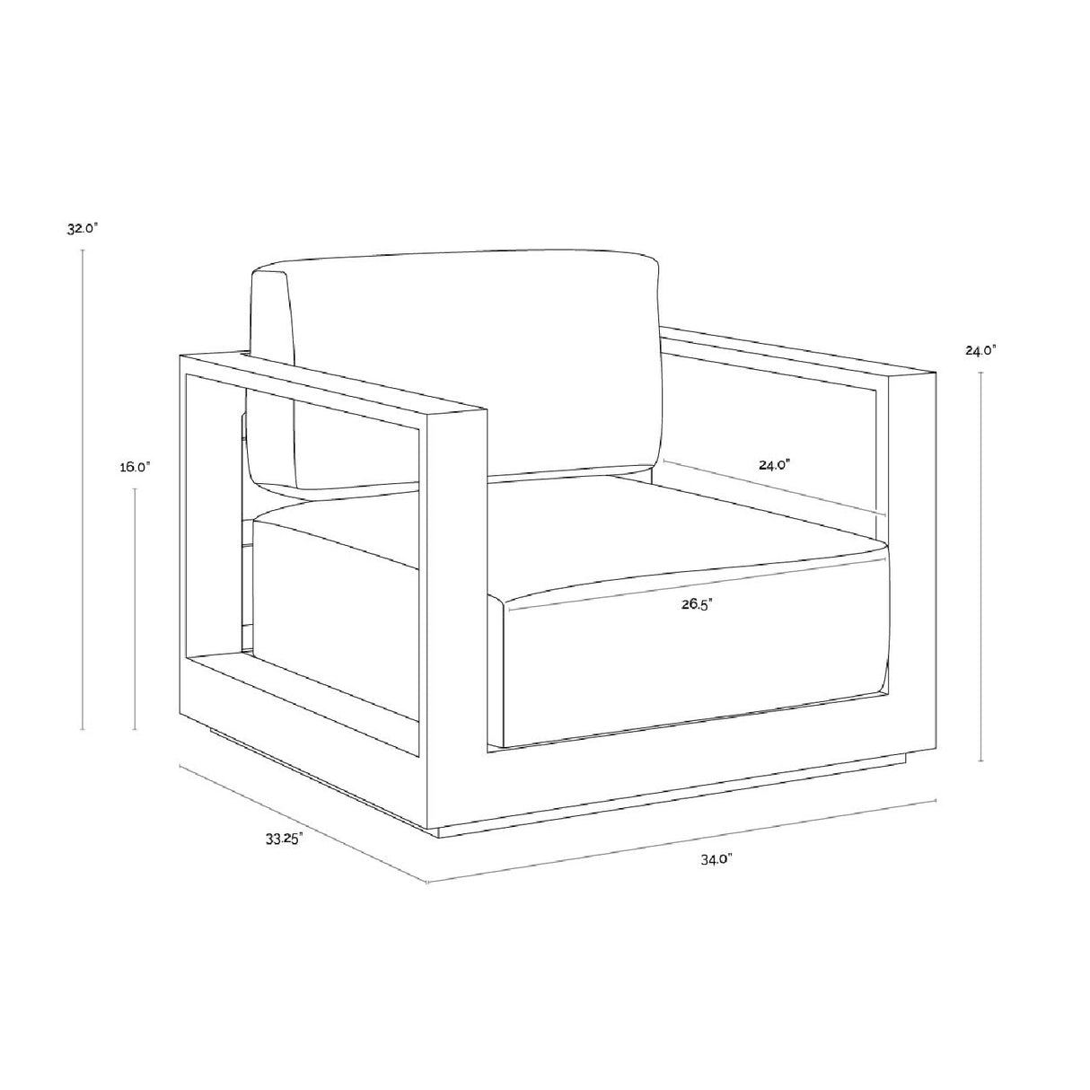 Modern European furniture - Aluminum Framed Outdoor Lounge Armchair - www.oroa.com | Oroa.com