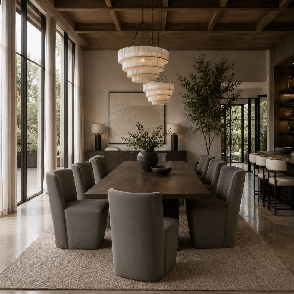 Modern European furniture - Upholstered Wheel Dining Chair - www.oroa.com | Oroa.com