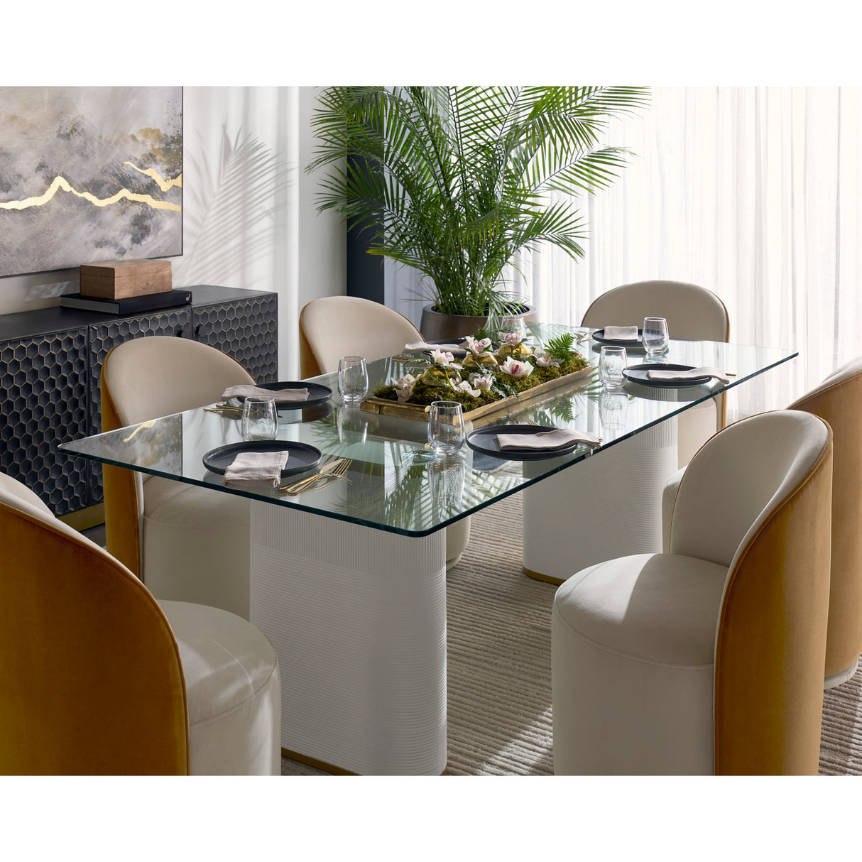 Modern European furniture - Fabric Swivel Dining Chair - www.oroa.com | Oroa.com