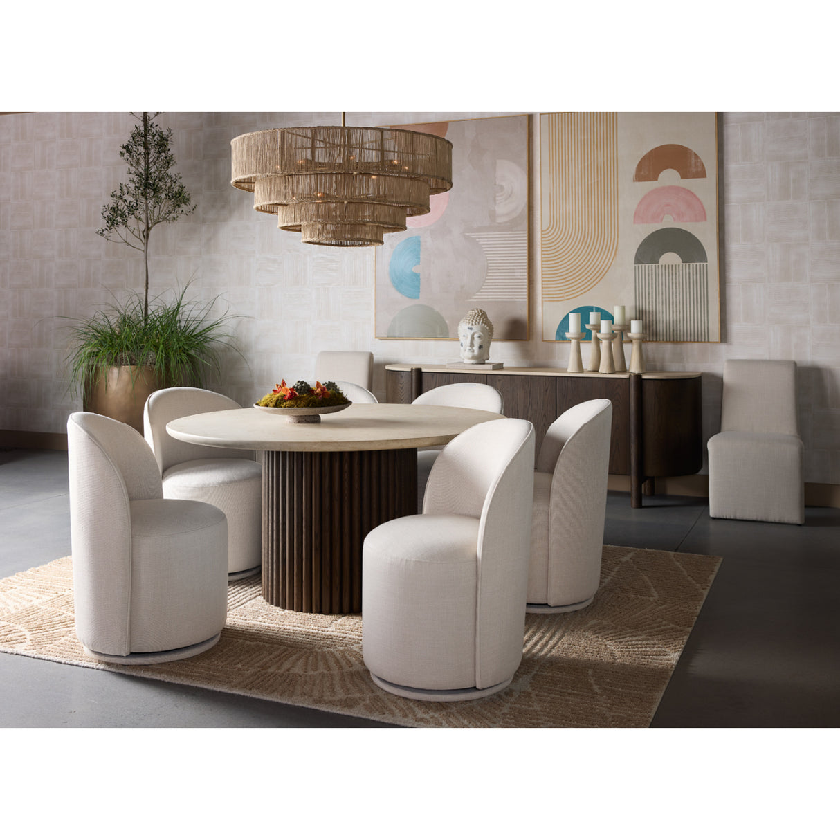 Modern European furniture - Fabric Swivel Dining Chair - www.oroa.com | Oroa.com