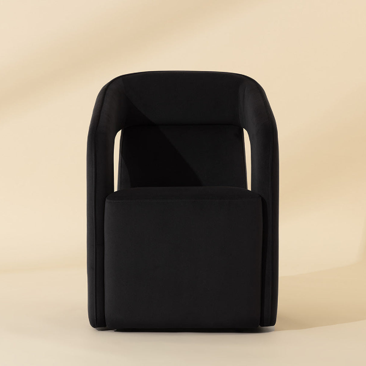 Modern European furniture - Fabric Upholstered Wheel Dining Armchair - www.oroa.com | Oroa.com