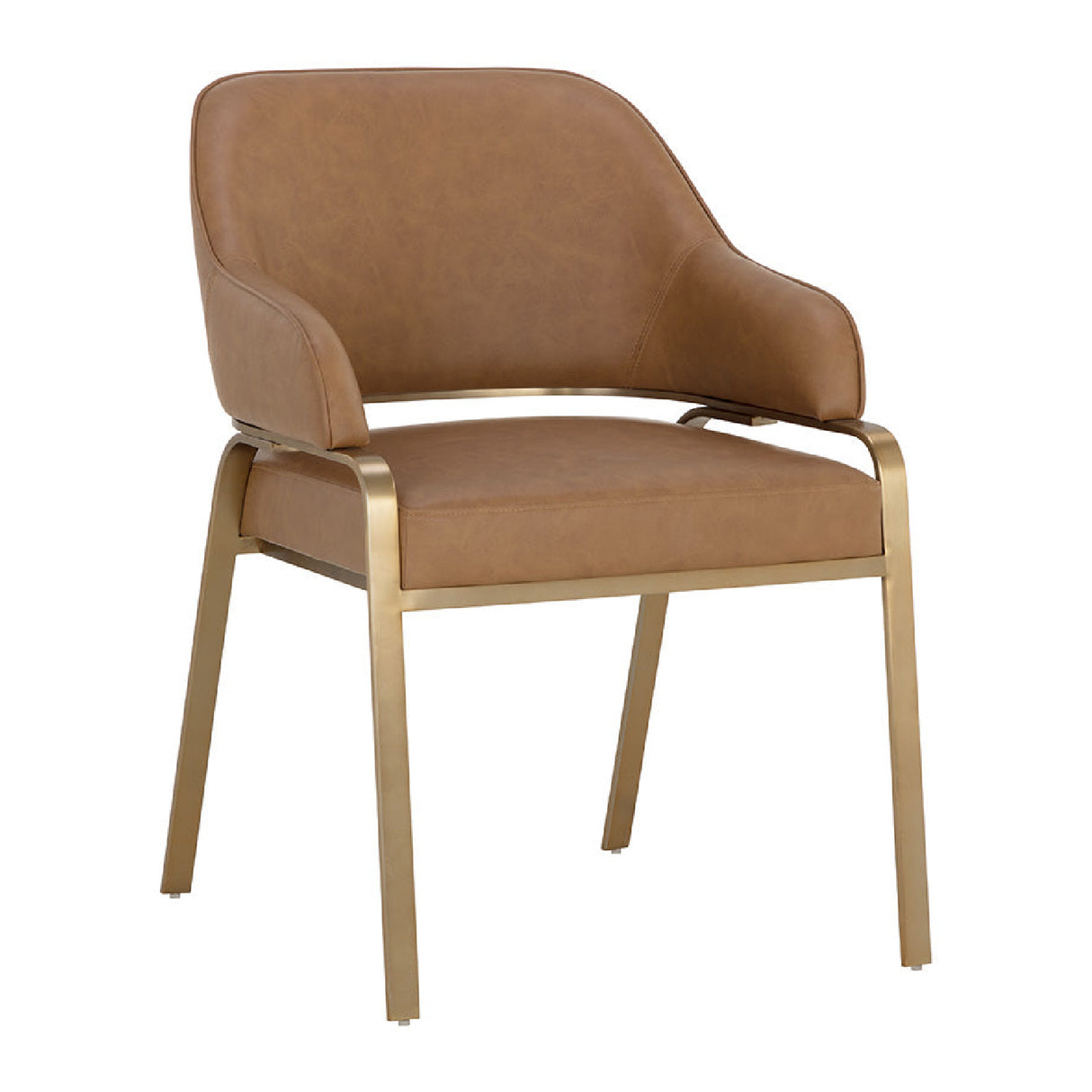 Modern European furniture - Curved-Back Leather Dining Armchair - www.oroa.com | Oroa.com