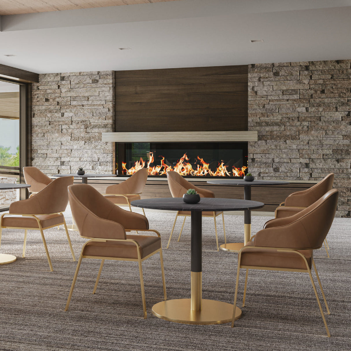 Modern European furniture - Curved-Back Leather Dining Armchair - www.oroa.com | Oroa.com