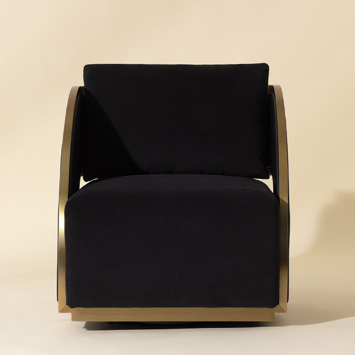 Modern European furniture - Black Leather Swivel Lounge Chair - www.oroa.com | Oroa.com
