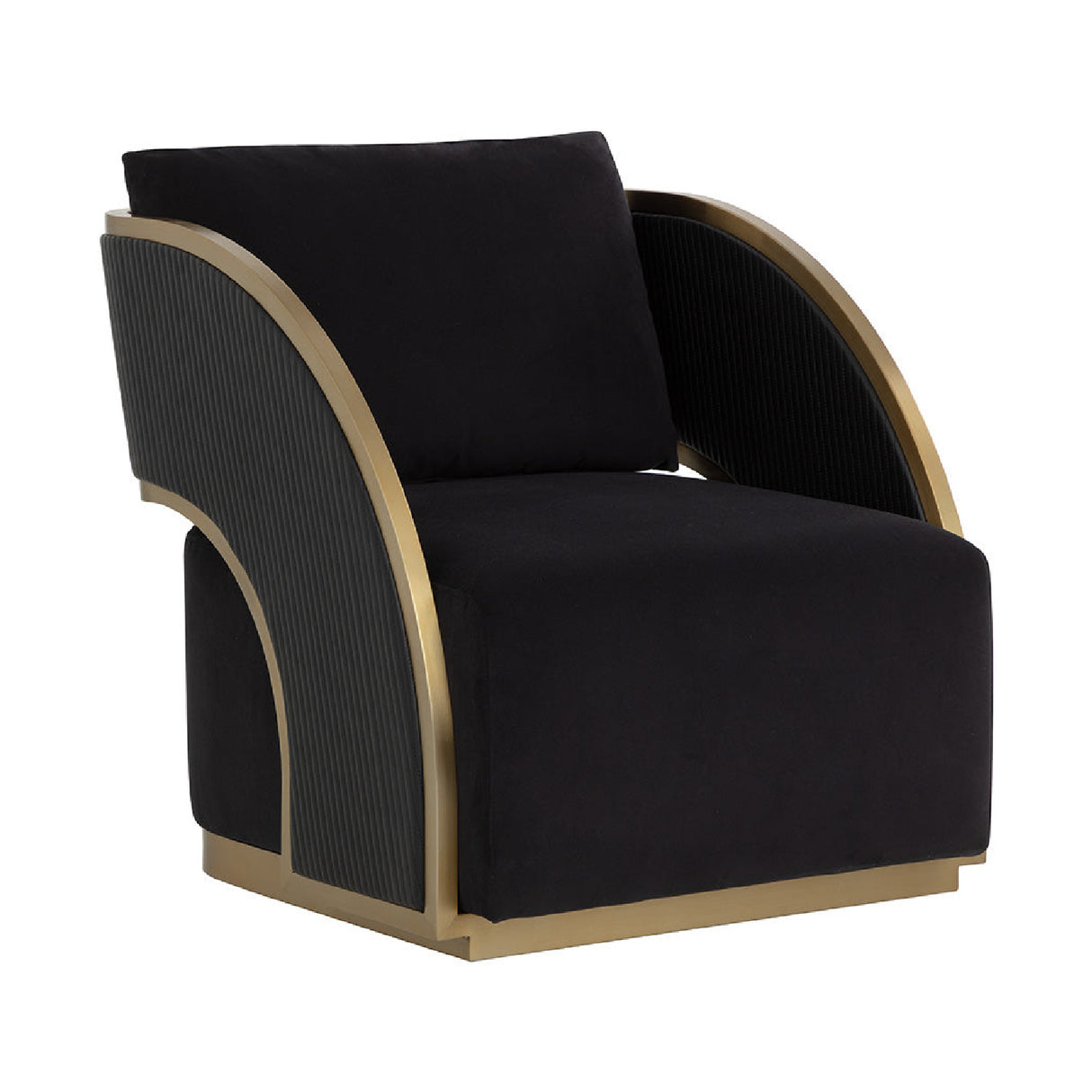 Modern European furniture - Black Leather Swivel Lounge Chair - www.oroa.com | Oroa.com