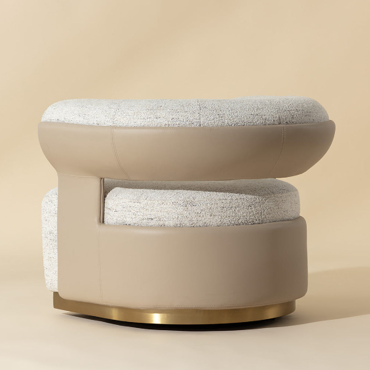 Modern European furniture - Curved-Back Swivel Lounge Chair - www.oroa.com | Oroa.com