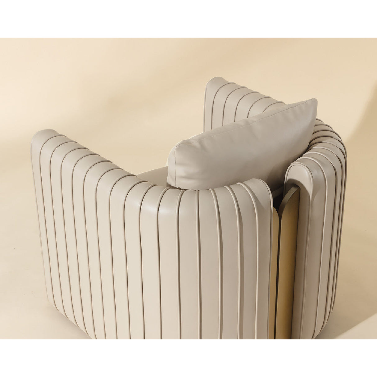 Modern European furniture - Leather Channel-Piped Lounge Chair - www.oroa.com | Oroa.com