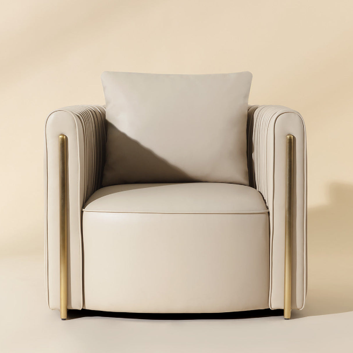 Modern European furniture - Leather Channel-Piped Lounge Chair - www.oroa.com | Oroa.com
