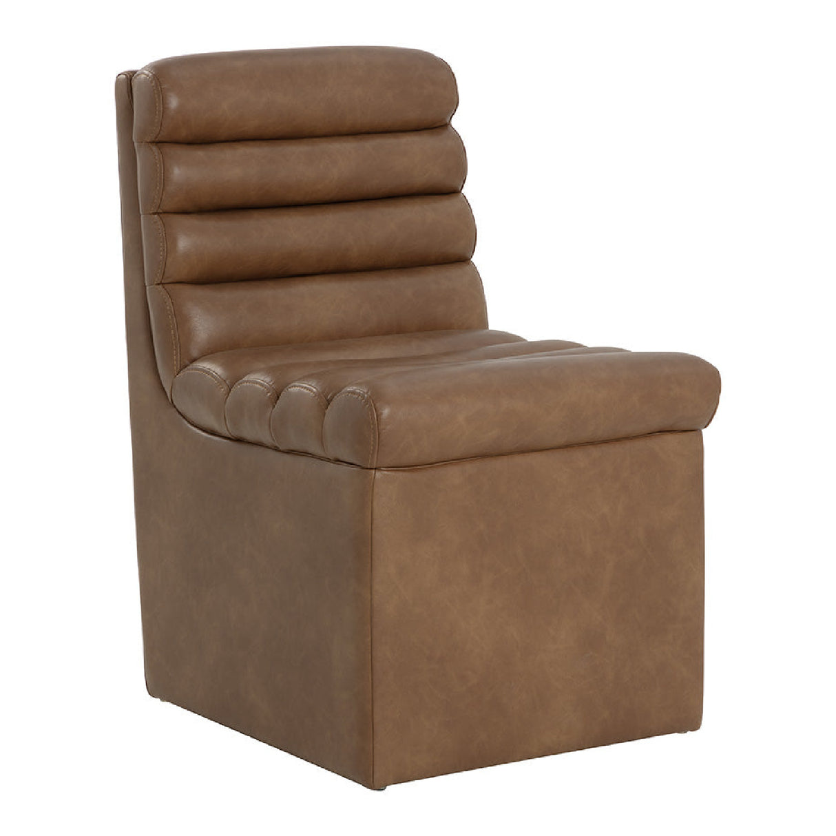 Modern European furniture - Leather Look Wheeled Dining Chair - www.oroa.com | Oroa.com