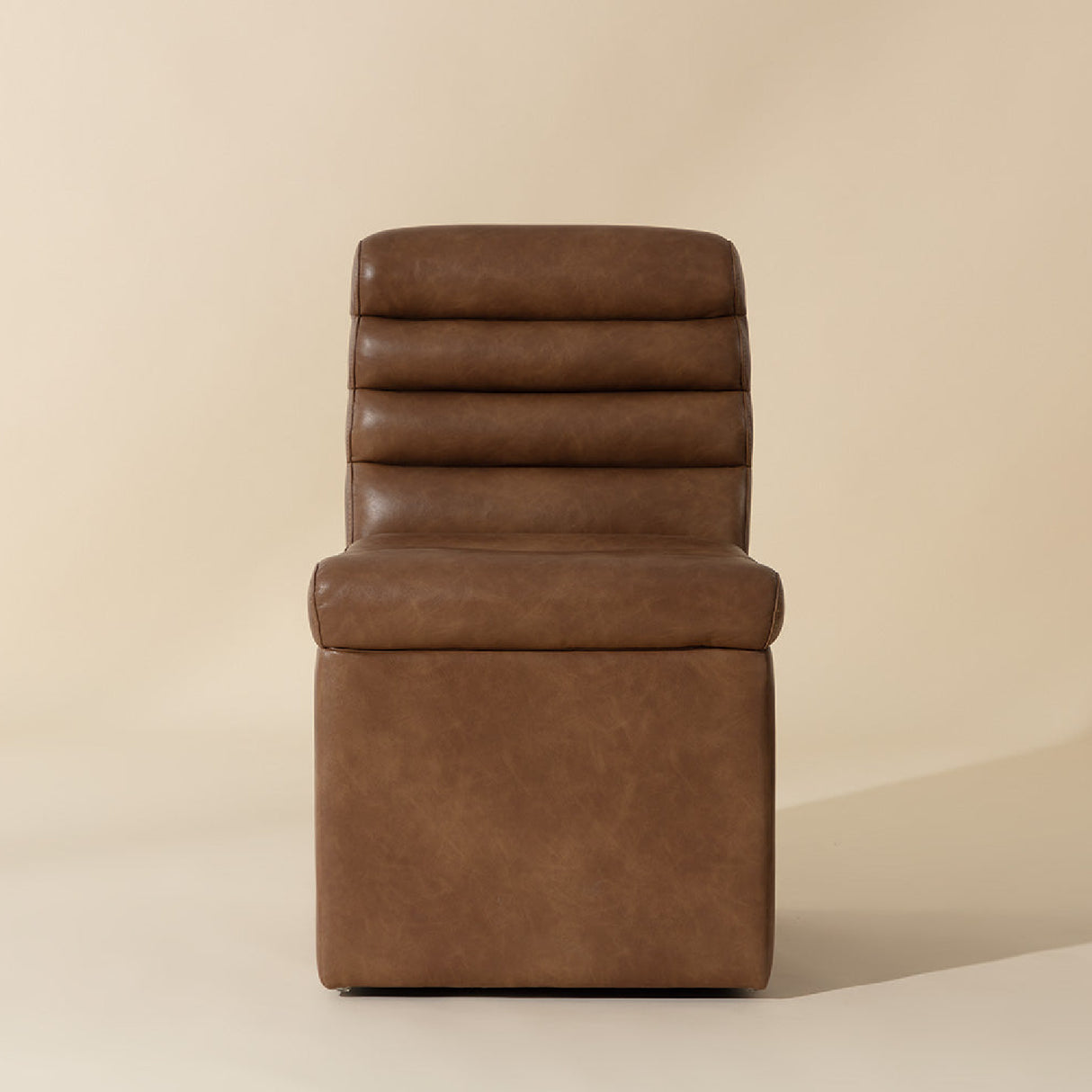 Modern European furniture - Leather Look Wheeled Dining Chair - www.oroa.com | Oroa.com