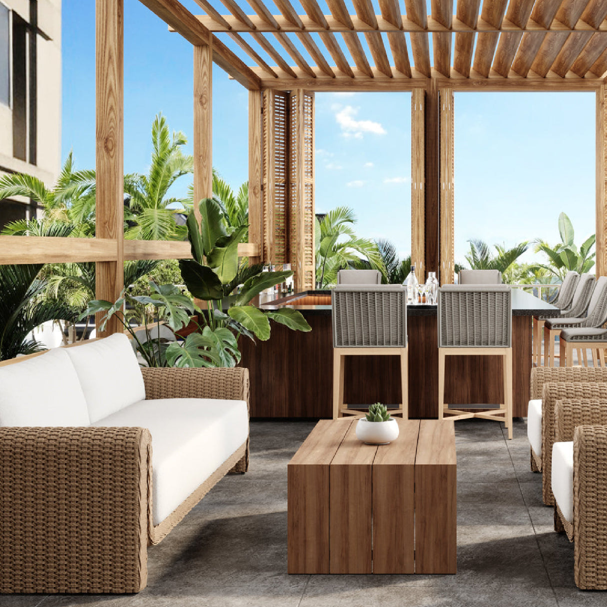 Modern European furniture - Twisted Wicker Outdoor Sofa - www.oroa.com | Oroa.com