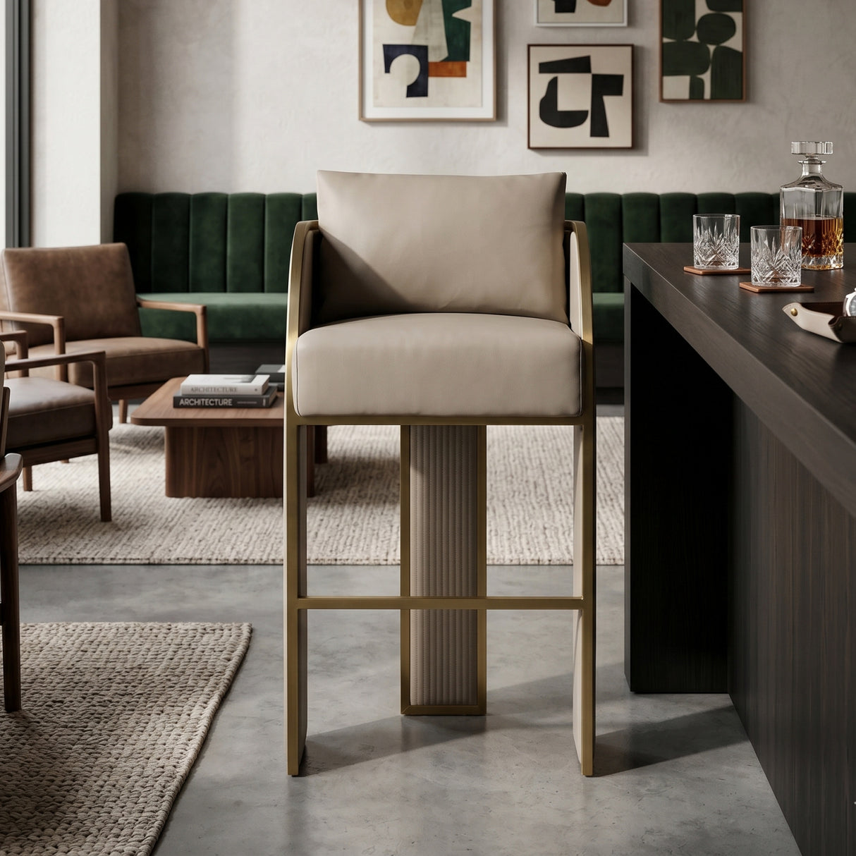 Modern European furniture - 3-Legged Leather Bar Stool - www.oroa.com | Oroa.com