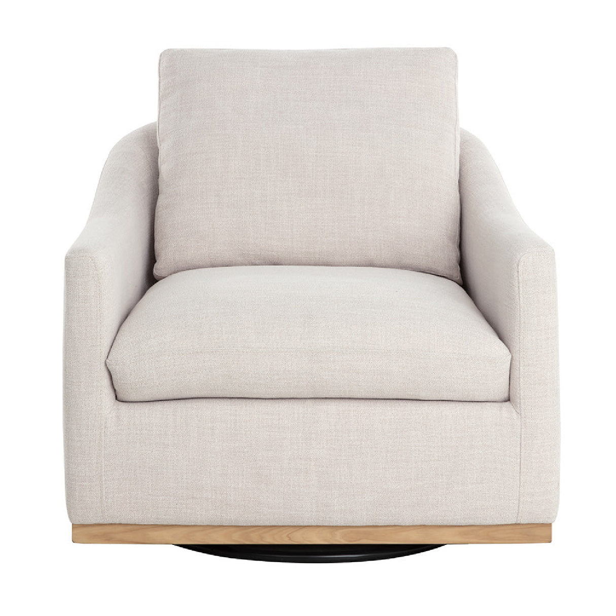 Modern European furniture - White Linen Swivel Lounge Chair - www.oroa.com | Oroa.com
