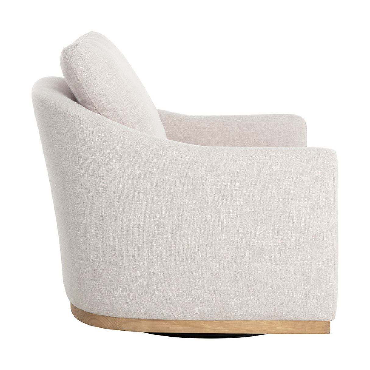 Modern European furniture - White Linen Swivel Lounge Chair - www.oroa.com | Oroa.com