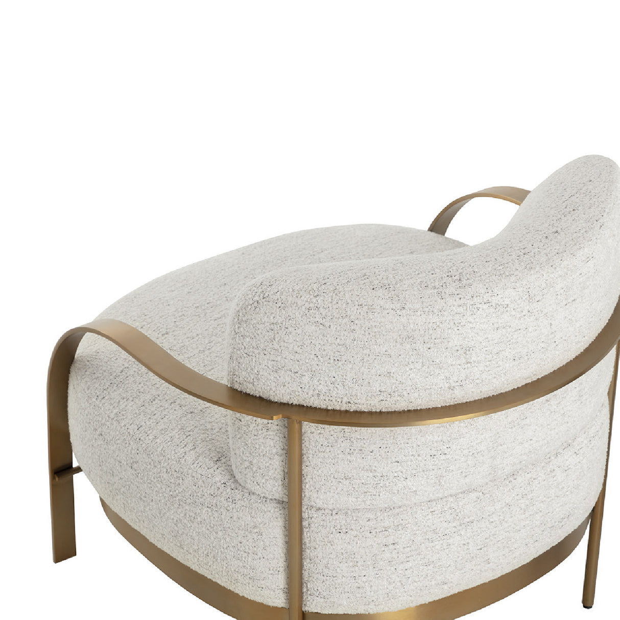 Modern European furniture - Gold Framed Fabric Lounge Chair - www.oroa.com | Oroa.com