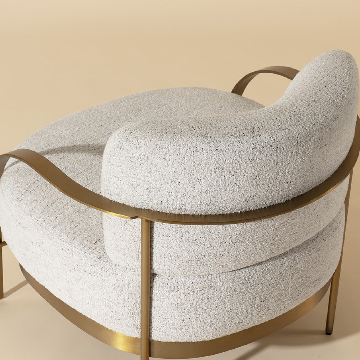 Modern European furniture - Gold Framed Fabric Lounge Chair - www.oroa.com | Oroa.com