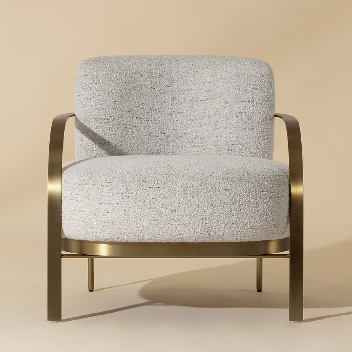 Modern European furniture - Gold Framed Fabric Lounge Chair - www.oroa.com | Oroa.com