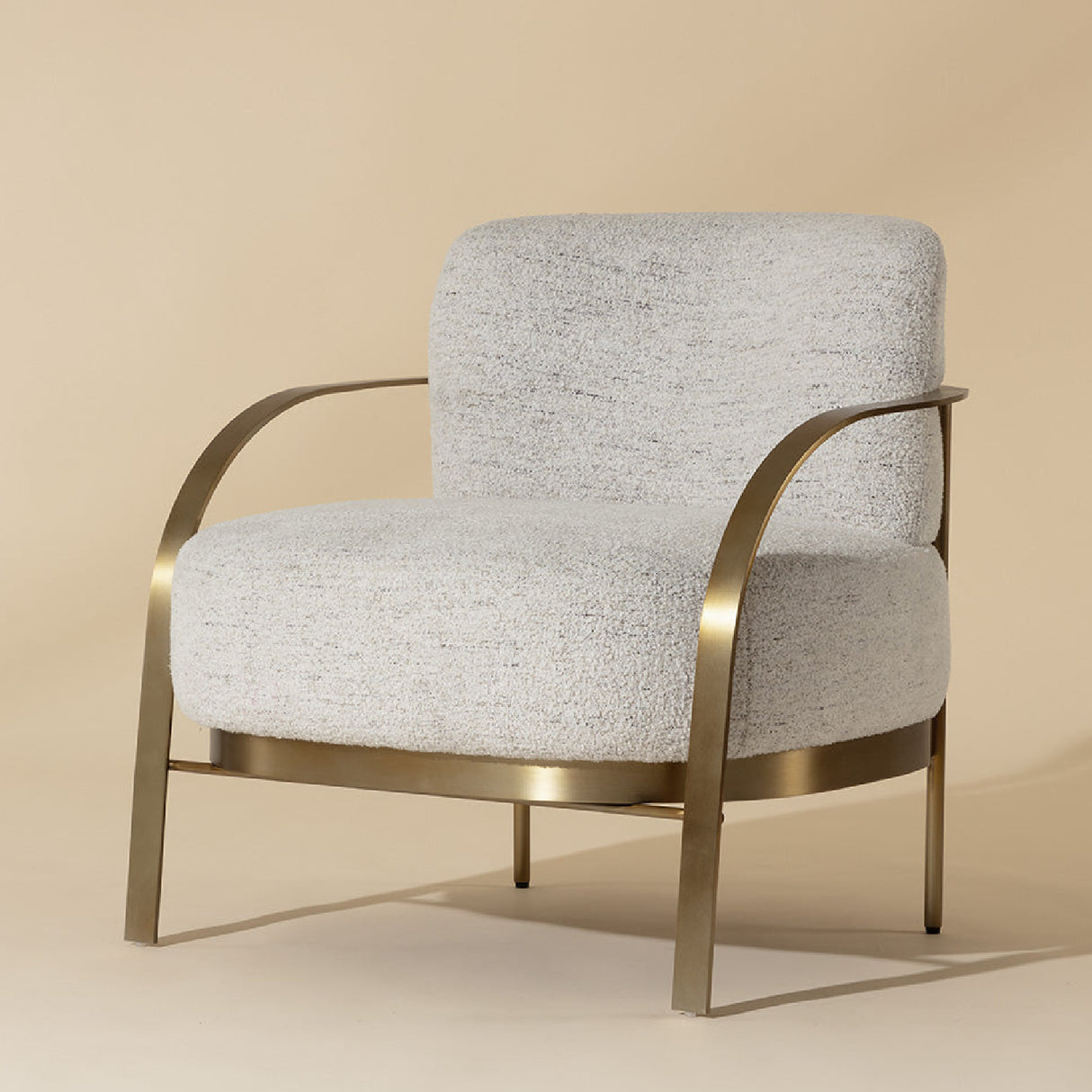 Modern European furniture - Gold Framed Fabric Lounge Chair - www.oroa.com | Oroa.com