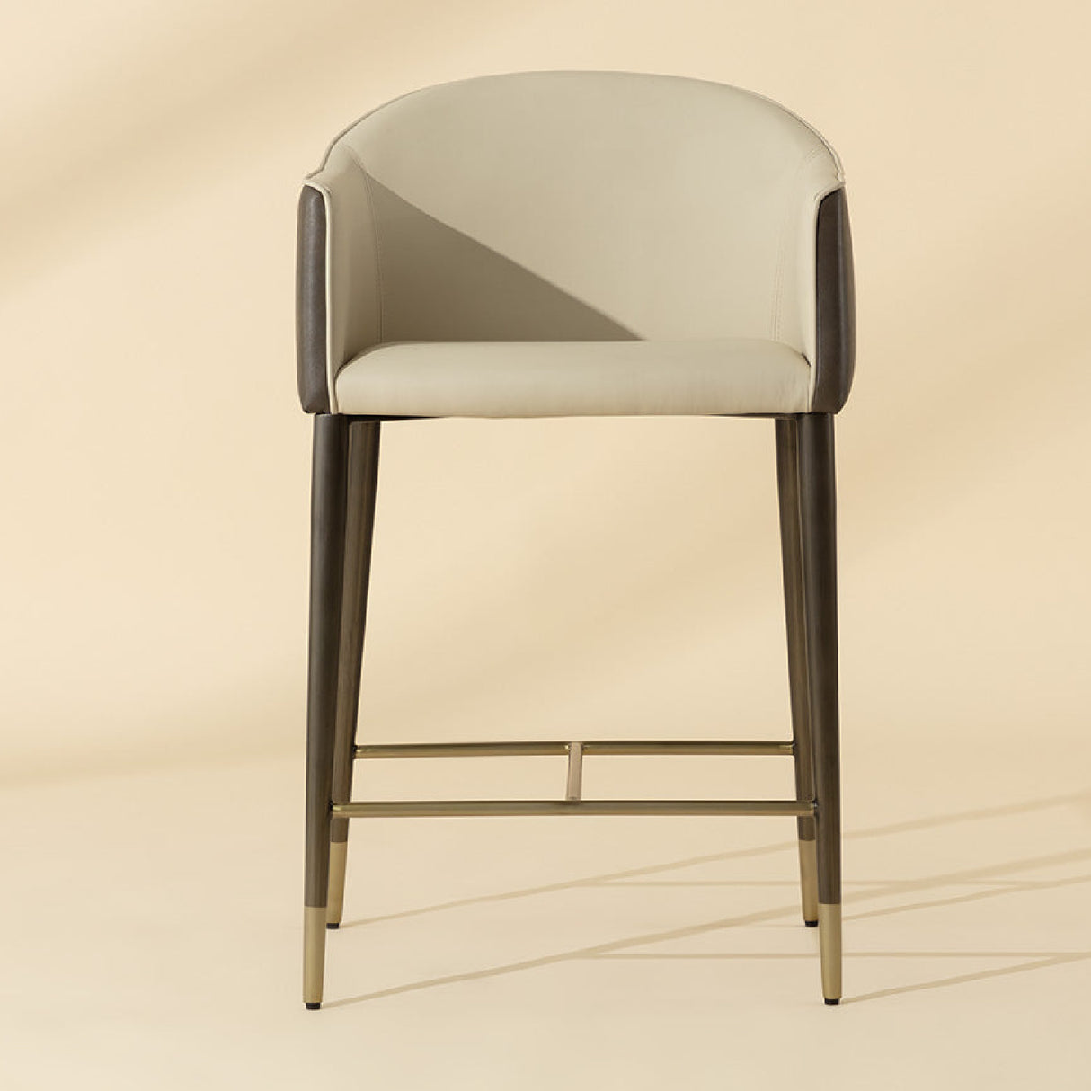 Modern European furniture - Cream Leather Counter Stool - www.oroa.com | Oroa.com