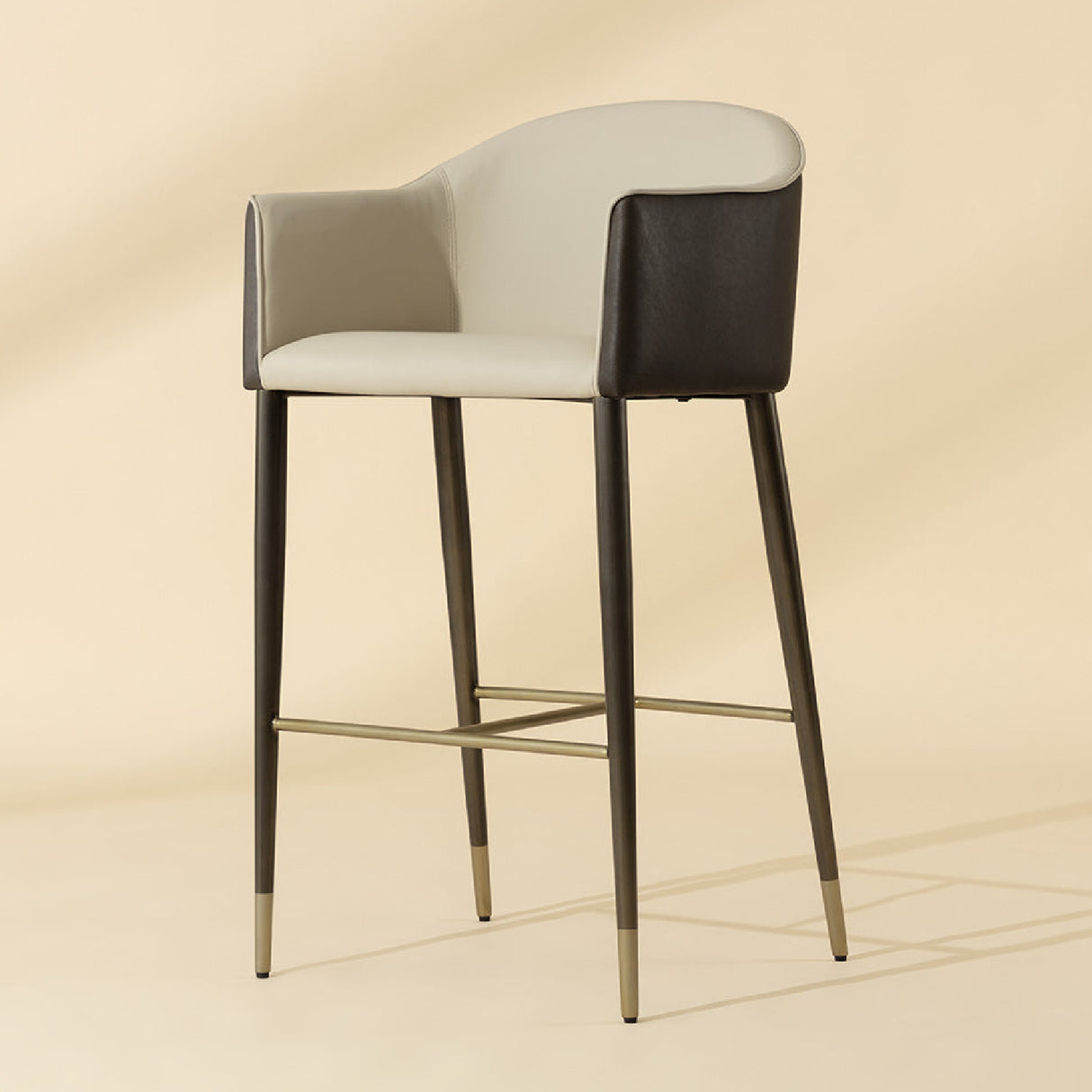 Modern European furniture - Cream Leather Bar Stool - www.oroa.com | Oroa.com